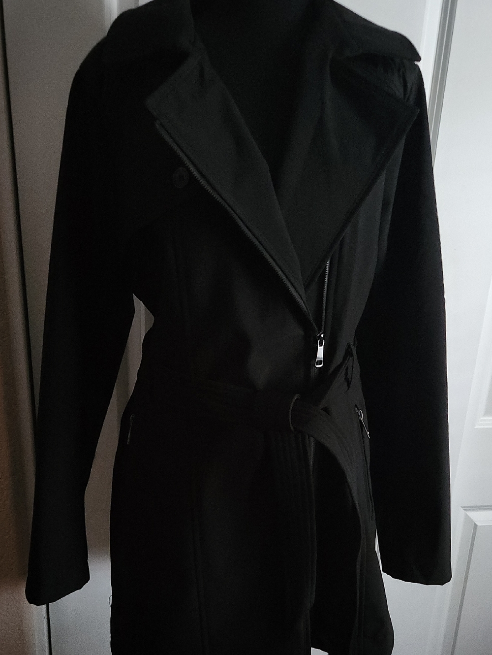 Black Trench Coat with Belt